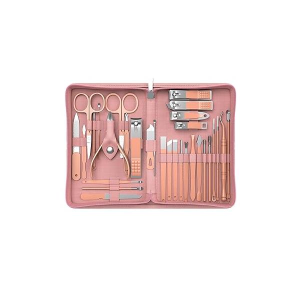 Manicure Nail Clippers Set - Stainless Steel Pedicure Kit, Professional Grooming with Luxurious Travel Case