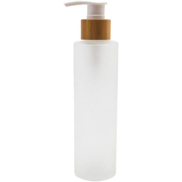 1 PC 150ml/5oz Glass Lotion Bottles with Bamboo Pump Dispenser Refillable Bottle Soap Jar Cosmetic Container Toiletries for Moisturizer Cream Liquids Essential Oil