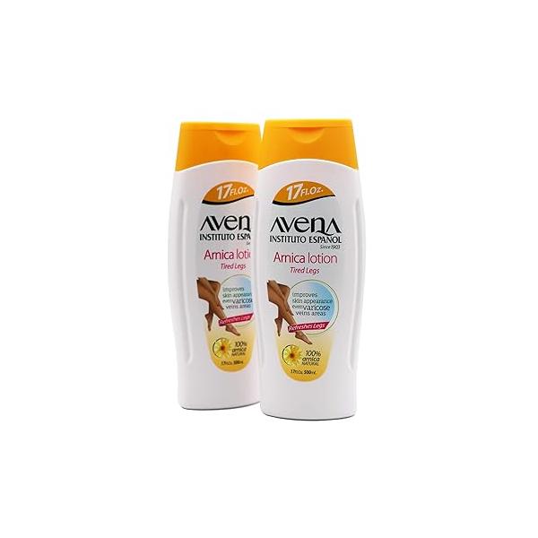 Avena Instituto Español Arnica Lotion Tired Legs, Improves Skin Appearance, Even Varicose Veins Areas, Refreshes 2-Pack of 17 FL Oz each, 2 Bottles