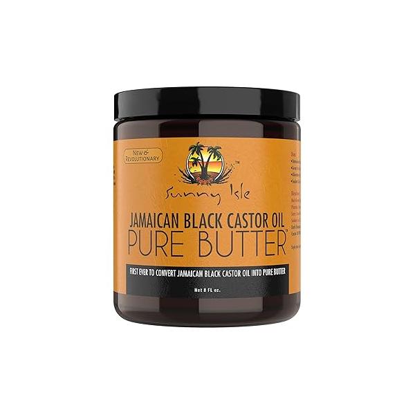 Sunny Isle Jamaican Black Castor Oil Pure Butter 8oz | Stimulates Hair Growth Effective Moisturizer & Skin All Types Textures
