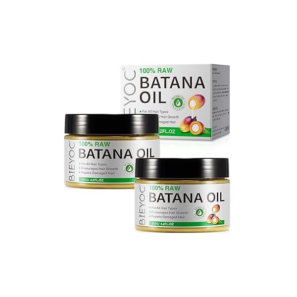Raw Batana Oil for Hair Growth, 100% Pure from Honduras, Prevents Loss, Repairs Damage, and Enhances Shine, Promotes Thicker, Healthier Men & Women, 2 Pack