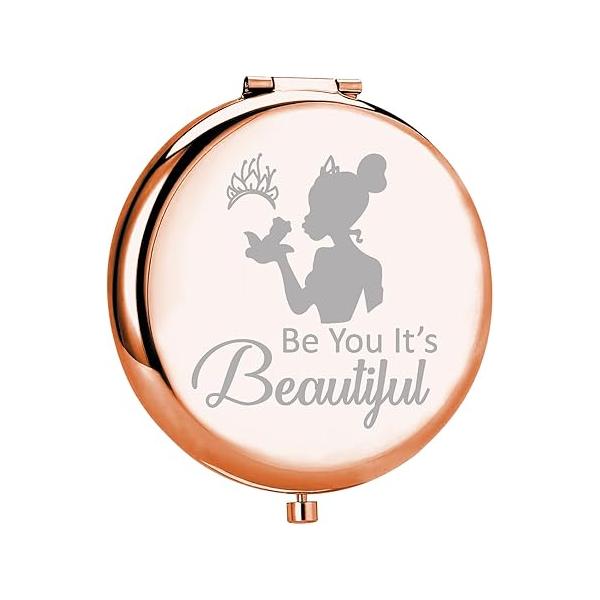 UJIMS Princess The Frog Inspired Gift Be You It’s Beautiful Compact Mirror Lover Fandom (BeYouBeautiful Mirror)