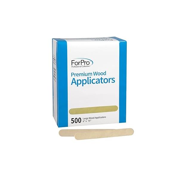 ForPro Professional Collection Premium Wood Applicators, Non-Sterile, Hair Removal Waxing Sticks, Large, 6" L x .75" W, 6 Inch, 500 Count (Pack of 1)