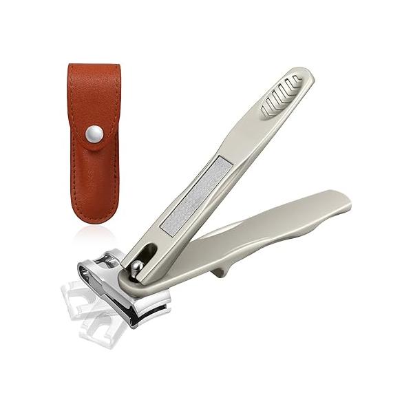 Nail Clippers for Seniors, 360 Degree Rotary Fingernail and Toenail with Long Handle Ultra Sharp Sturdy Stainless Steel Heavy Duty Large Toe Thick Nails Built-in File