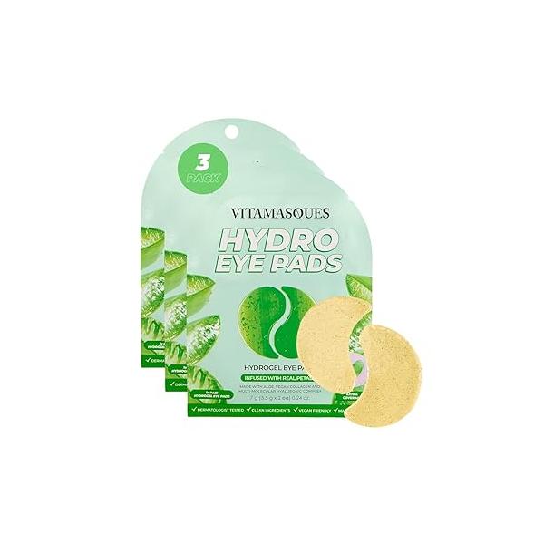 Vitamasques Hydrogel Eye Pads, Infused with Real Petals (Pack of 3)
