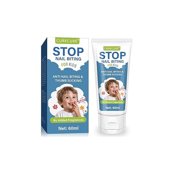 Nail Biting Treatment for Kids, Prevention, No Bite Cream Gentle Care & Stop Thumb Sucking, Safe and Natural Plant Bitter Formula, 60 ML