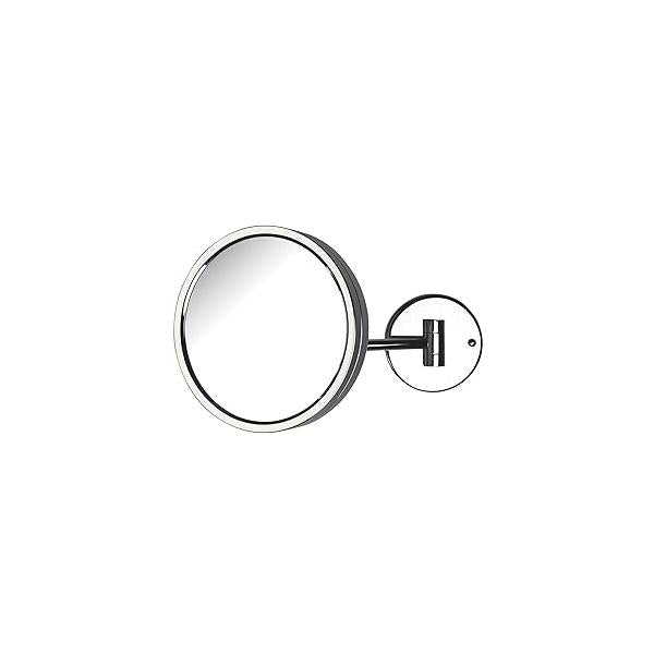 Jerdon Wall Mount Chrome Finish Makeup Mirror - 5X Magnification 8.5” Diameter - Extends 11.5” Model JD13C