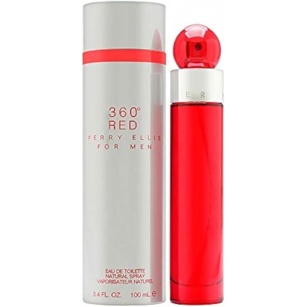 Perry Ellis 360 Red for Men, 3.4 fl oz EDT, Gray