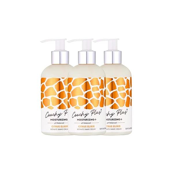 IntiMD Coochy Plus Intimate Shaving Cream Citrus Elixir For Pubic, Bikini Line, Armpit and more - Rash-Free With Patent-Pending Moisturizing+ Formula Prevents Razor Burns & Bumps, In-Grown Hair