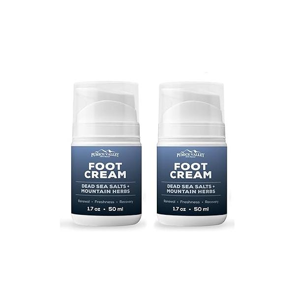 Pumice Valley Foot Cream for Dry Cracked Feet and Heels - Natural Moisturizer, Corn, Calluses Treatment Skin, Body Lotion, Urea, Shea Butter, Jojoba Oil, Vitamin E 1.7 Oz