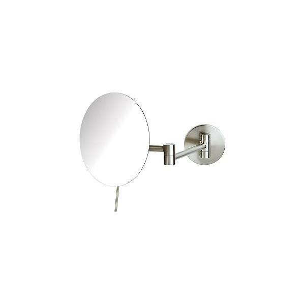 Sharper Image Jerdon 7.75-Inch Wall Mount Mirror - Makeup with 5X Magnification & 14-inch Extension Nickel Finish Round Personal Model JRT685N