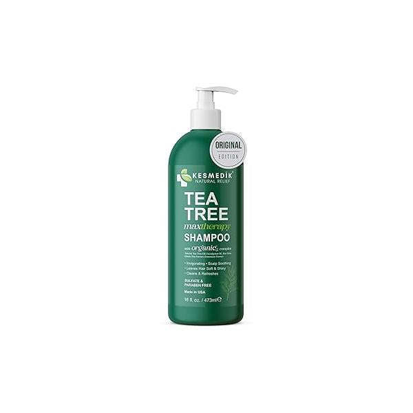 Tea Tree Oil Shampoo MaxTherapy, Itchy Scalp Relief, Refreshes & Cleanses Dandruff Buildup, Clarifying for Oily Hair, Women Men, 16 fl oz