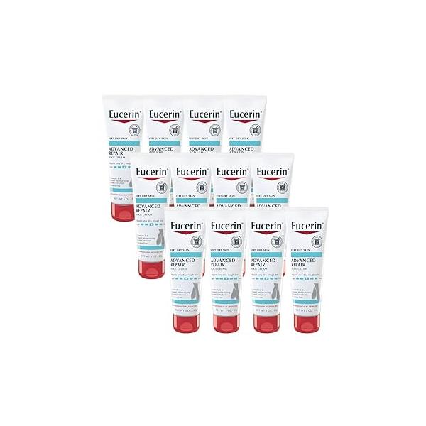 Eucerin Advanced Repair Foot Cream, Lotion for Dry Skin, Fragrance Free, 3 Oz Tube, Pack of 12