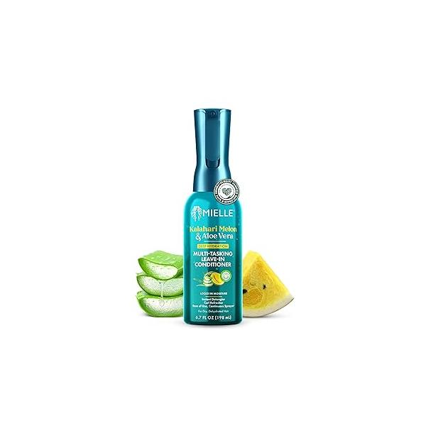 Mielle Kalahari Melon & Aloe Vera Multi-Tasking Leave In Conditioner Spray - 3-in-1 Hair Detangler Spray, Curl Refresher Moisturizer for Dry, Curly Textured Up to 5 Days of Moisture (6.7oz)