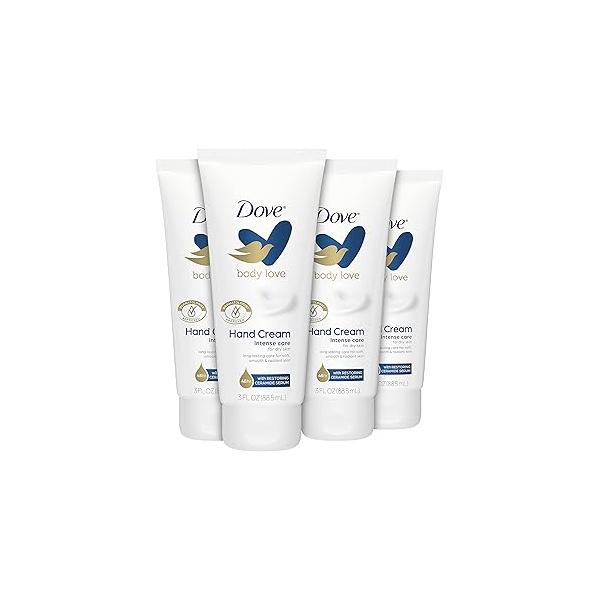 Dove Body Love Moisturizing Hand Cream for Rough or Dry Skin Intense Care Softens and Smoothes 3oz 4 Count