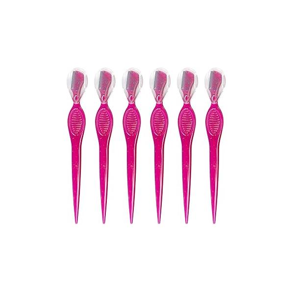 Iconikal 50-Pack Dermaplaning Eyebrow Razor Tool, Pink for Shaping Trimming Primping Morning Routine