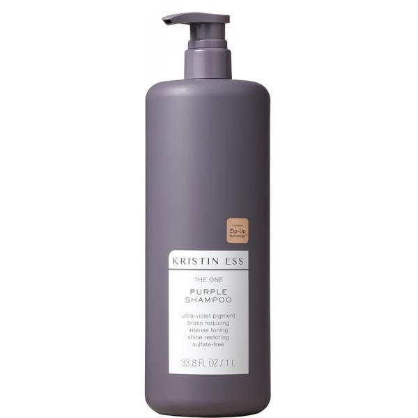 Kristin Ess Hair The One Purple Shampoo - Toning for Blonde Hair, Neutralizes Brass + Yellow Tones, Sulfate Free, 33.8 fl oz