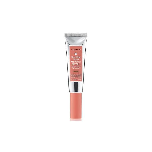 Naturium Dew-Glow Tinted Moisturizer SPF 50+ Light, Daily Moisturizing Sunscreen & Face Primer with Tint, Skin Protector Dewy Finish, 1.7 oz