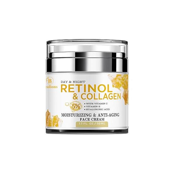 Retinol Cream Anti Aging for Face: Wrinkle Face Neck with Collagen Hyaluronic Acid - Night Moisturizer Men Women Facial Skin Care Gifts Mom Dad Sister