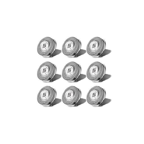 SH50 Replacement Heads Compatible with Philips Norelco 5000 Series Shaver S5660/84, S5590/81, S5290/88, S5210/81, HQ8 Blades, 6-pc Pack