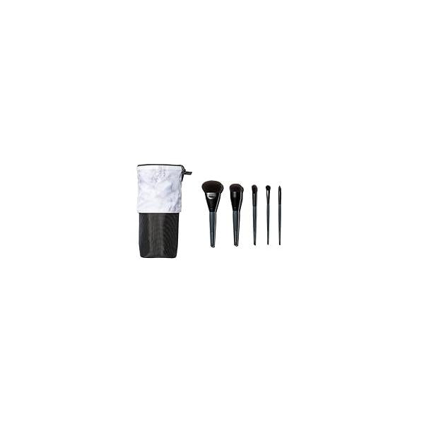 Rose and Ben Beauty Essential Travel 5 Piece Brush Set | Professional Blending for Liquid & Cream Makeup Cruelty Free