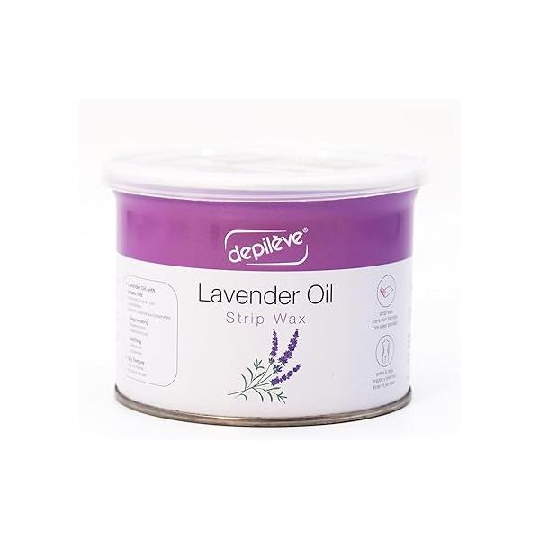 Depileve Strip Wax for Hair Removal - Lavender Rosin Sensitive Skin Full-Body Ideal Delicate Areas Moisturizing Salon and At-Home Use 14 oz