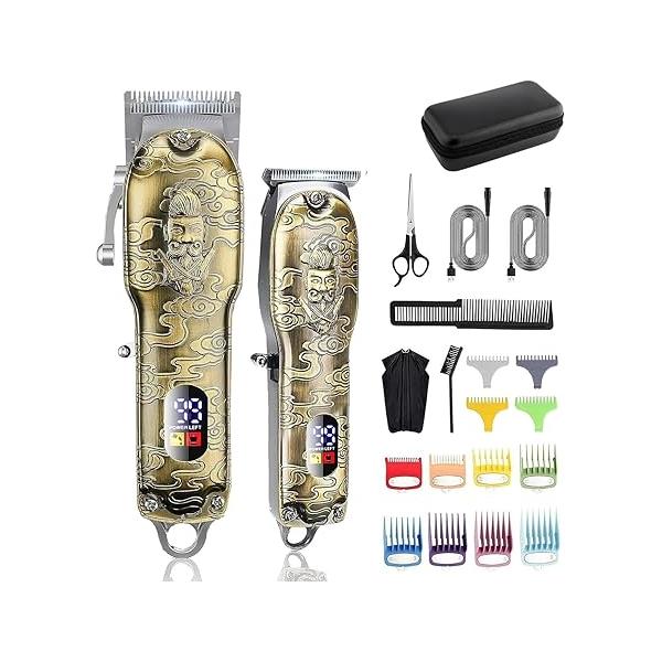 Suttik Professional Hair Clippers Set for Men, Electric Foil Shavers Barber Kit Clipper and Trimmer with Travel Case