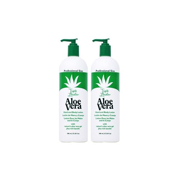 Triple Lanolin Aloe 20 Ounce Hand & Body Lotion Pump (591ml) (2 Pack)