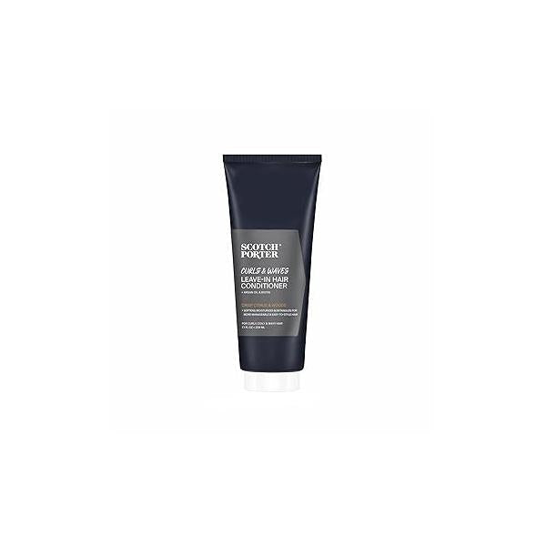Scotch Porter Curls & Waves Leave-In Hair Conditioner for Men | Superior Smoothness Definition Free of Parabens, Sulfates Silicones Vegan 7.1oz Bottle