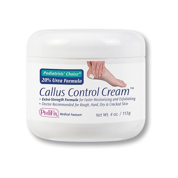 Pedifix Podiatrists' Choice 20% Urea Callus Control Extra Strength Foot Cream 4 Oz. (113g) - Professional Treatment for Dry, Cracked Feet, & Care Relief