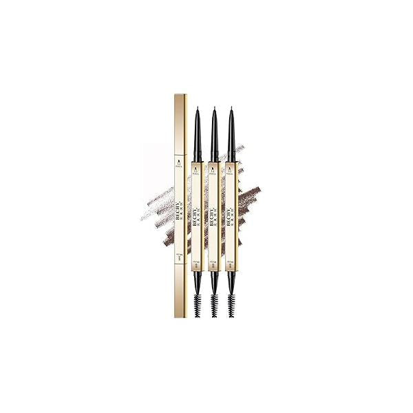 Eyebrow Pencil,3 PCS Waterproof Long-Lasting Microblading Black Brow Pencil,Natural Makeup Ultra Slim Defining Pencils