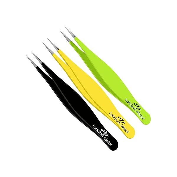 High Precision Sharp Pointed Tweezers for Women Facial Hair Chin Remover, Pointy Needle Nose Ingrown Hairs Extra Thin & Ultra Fine Tip Point Tweezer Splinter Removal Tool Kit