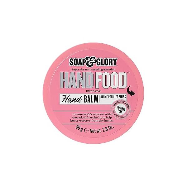 Soap & Glory Original Pink Intensive Hand Balm - Avocado + Marula Oil Hydrating Moisturizer Rose Bergamot Scented Cream for Dry Hands (80g)