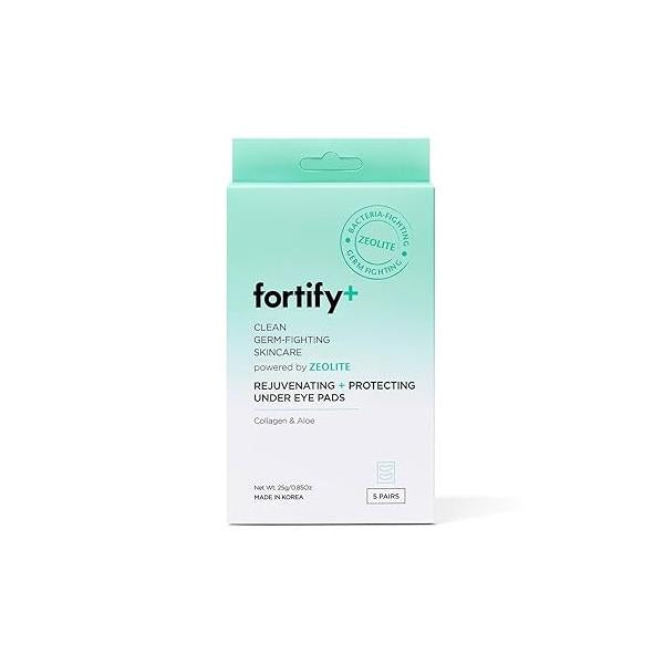 Fortify 9-in-1 Korean Under Eye Pads with Zeolite - Anti Dark Circles & Puffy Eyes Treatment, Dermatologist Tested Hydrating Anti-Aging Patches Natural Clean Beauty 5 Pairs