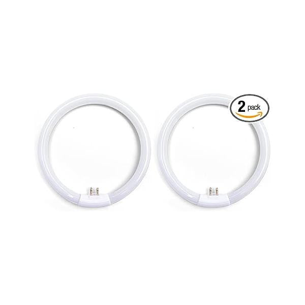 lumenivo 5.5 Inch Outside Diameter, T4 12W 6400K Circular Fluorescent Bulb, Replacement for Conair Round Makeup Mirror - 2 Pack
