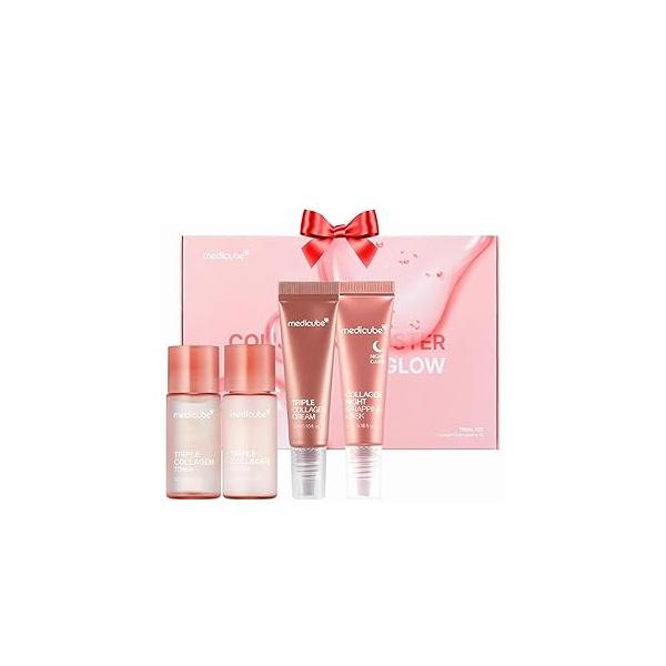 medicube Glass Skin Collagen Trial Kit | Korean Skincare Set and Gifts for women 4-Step glowy skin Travel Size