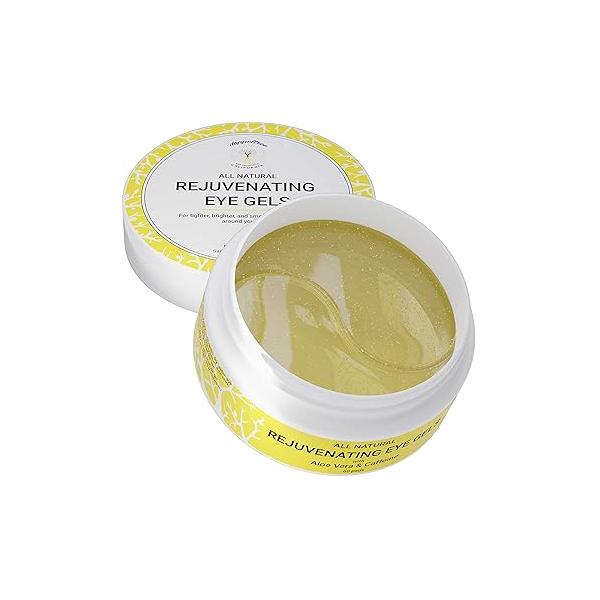 Doppeltree All Natural Caffeine Under Eye Patches & Hydrogel Masks (60 Pads) - Anti Aging Treatment for Crow Feet, Puffiness, Wrinkles, Dark Circles- Formulated in San Francisco