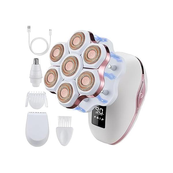 Women's Electric Razors for Women Legs Pubic Facial Hair Removal 3 in 1 Womens Shaver Women,Bikini Trimmer Lady,Magnetic Head Men,Waterproof