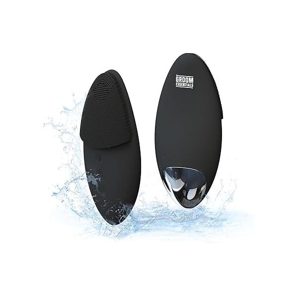Groom Essentials Rechargeable Silicone Face Scrubber Massager Tool Waterproof, Sonic Facial Cleansing Brush Skincare, Eye Massager, Exfoliator, Brush, Skin Care Tools