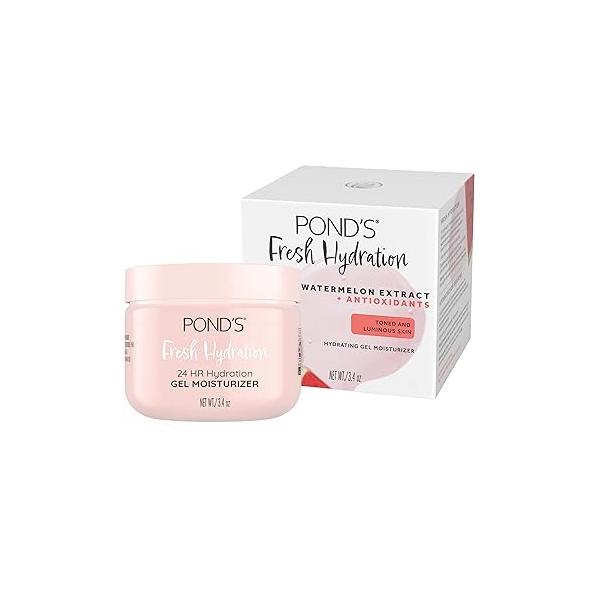 POND'S Watermelon Extract & Antioxidants Gel Face Moisturizer For Toned and Luminous Skin, 3.4 oz