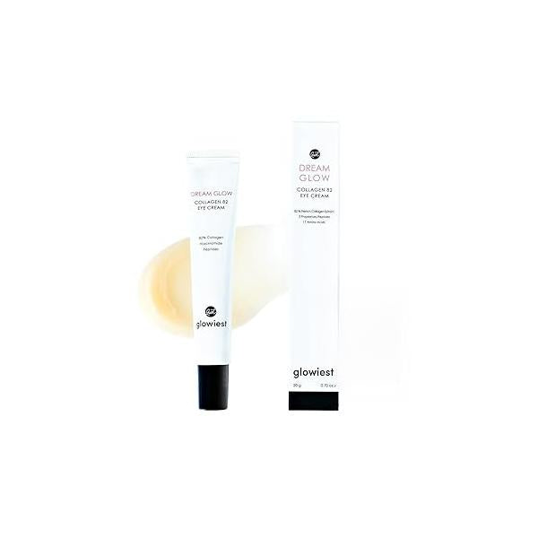 Dream Glow Collagen 82 Eye Cream- French eye cream Dark Circle under treatment korean cream, Glowing Day and Night Care Not Tested on Animals -0.7oz./20g