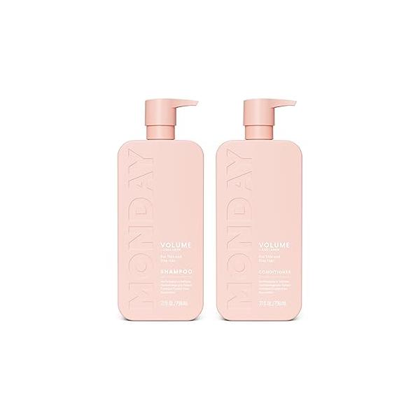 MONDAY HAIRCARE Volume Shampoo + Conditioner Set (2 Count) 27 oz. For Thin, Fine, and Oily Hair Made with Coconut Oil, Ginger Extract, Vitamin E 100% Recyclable Bottle
