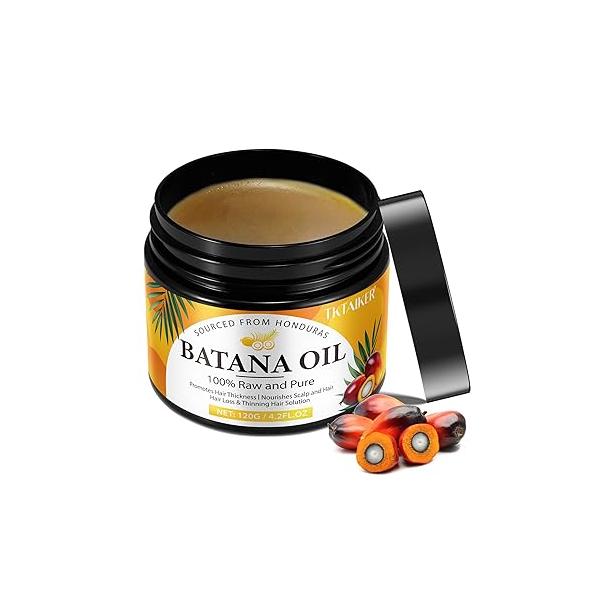 Raw Batana Oil for Hair Growth, 100% Pure, Dr. Sebi from Honduras, Organic, Unrefined, Prevents Loss, Care, Enhances Thickness in Men & Women 4.2 oz