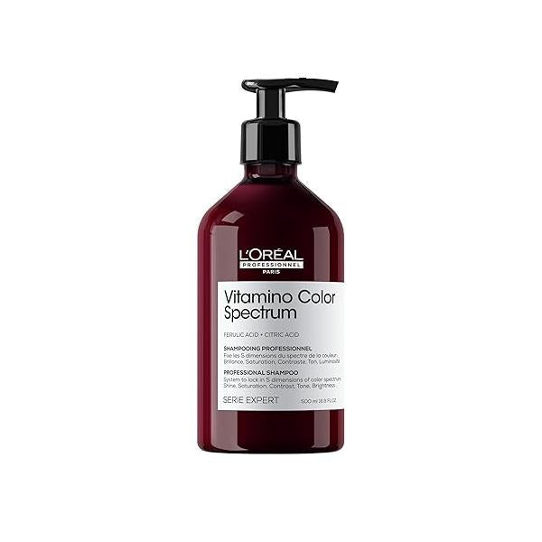 L'Oréal Professionnel Paris Vitamino Color Spectrum Shampoo - Maintains Day 1 Vibrancy, Provides Ultra High Glass Shine For All Colored Hair, Gently Cleanses & Nourishes, Toning