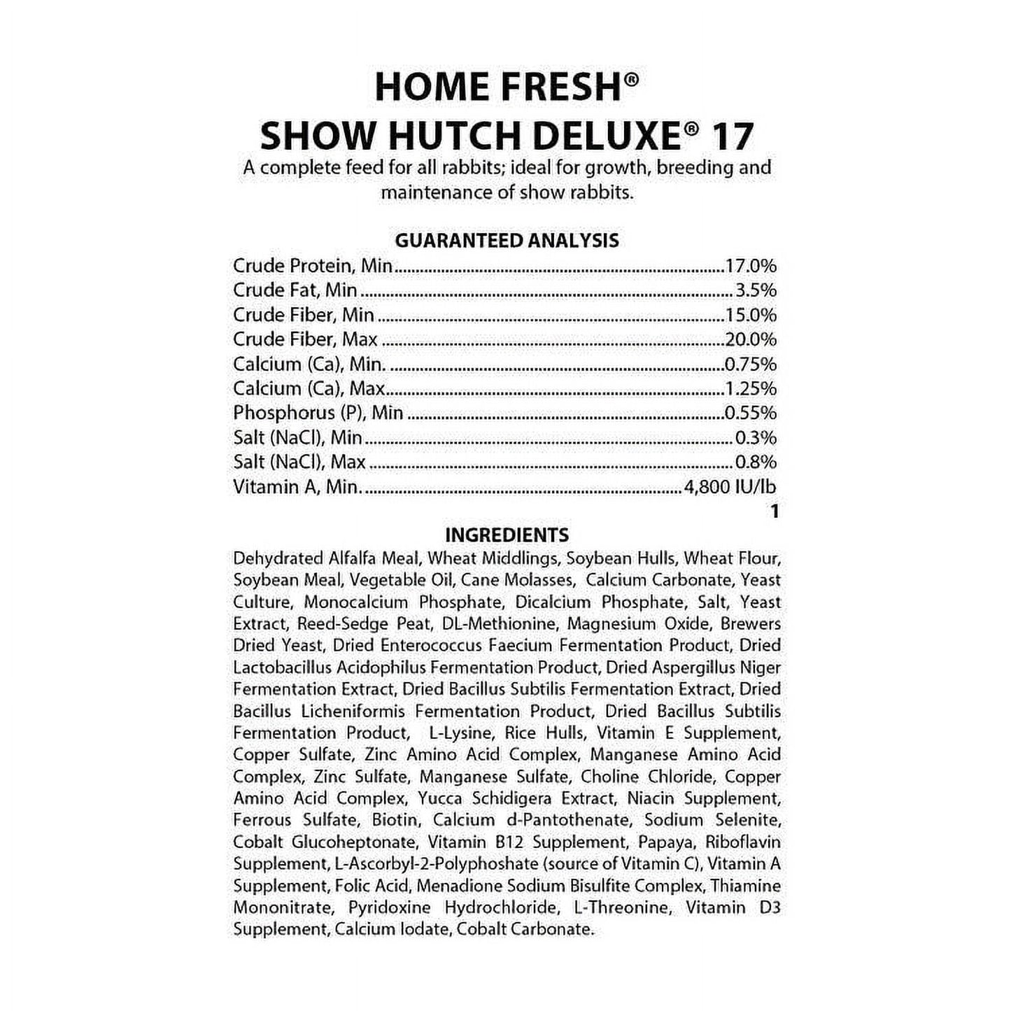 Kent Blue Seal Home Fresh Show Hutch Deluxe 17 Rabbit Feed, 50 lb.