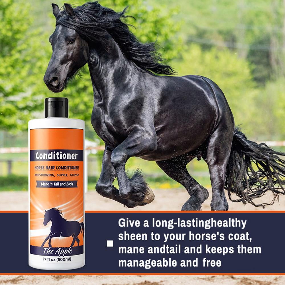 17 fl oz Natural Horse Fur Cleaner & Conditioner, Horse Shampoo, Gentle Cleaning Moisturizing Formula for Deodorizing Shiny Healthy Coat, Ideal for Horse Owners Pet Groomers