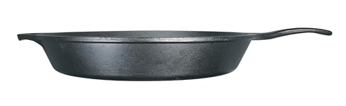 Lodge 15 Inch Cast Iron Pre-Seasoned Skillet – Signature Teardrop Handle - Use in the Oven, on the Stove, on the Grill, or Over a Campfire, Black