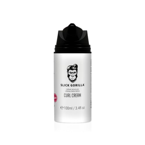Slick Gorilla Curl Cream for Men | 3.38 Fl Oz (100 ml) | Paraben Free Moisturizing Styler | Lightweight Hold for Wavy & Curly Hair | Frizz Control | Curl Enhancer | Non-Greasy | For Daily Use