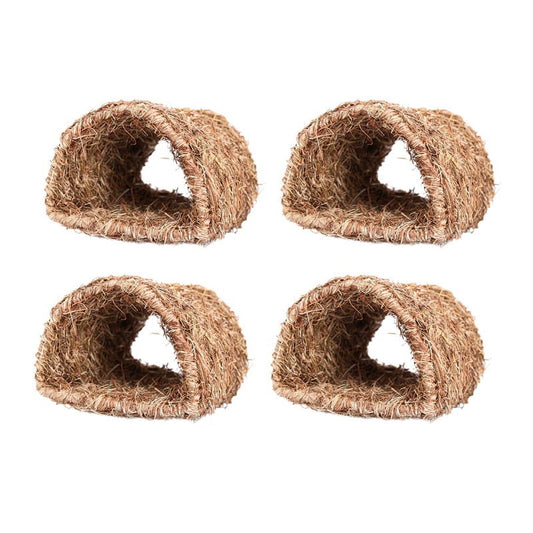 2X Grass House Tunnel Hutch Woven Hut for Laying Or Sleeping Edible Chew Home for Rabbits and Small Animals