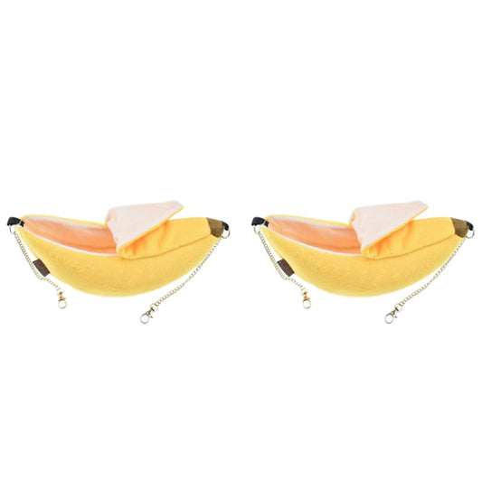 2X Pet Banana Bed Hamster Bed House Hammock Small Animal Bed House Cage Nest Hamster Accessories